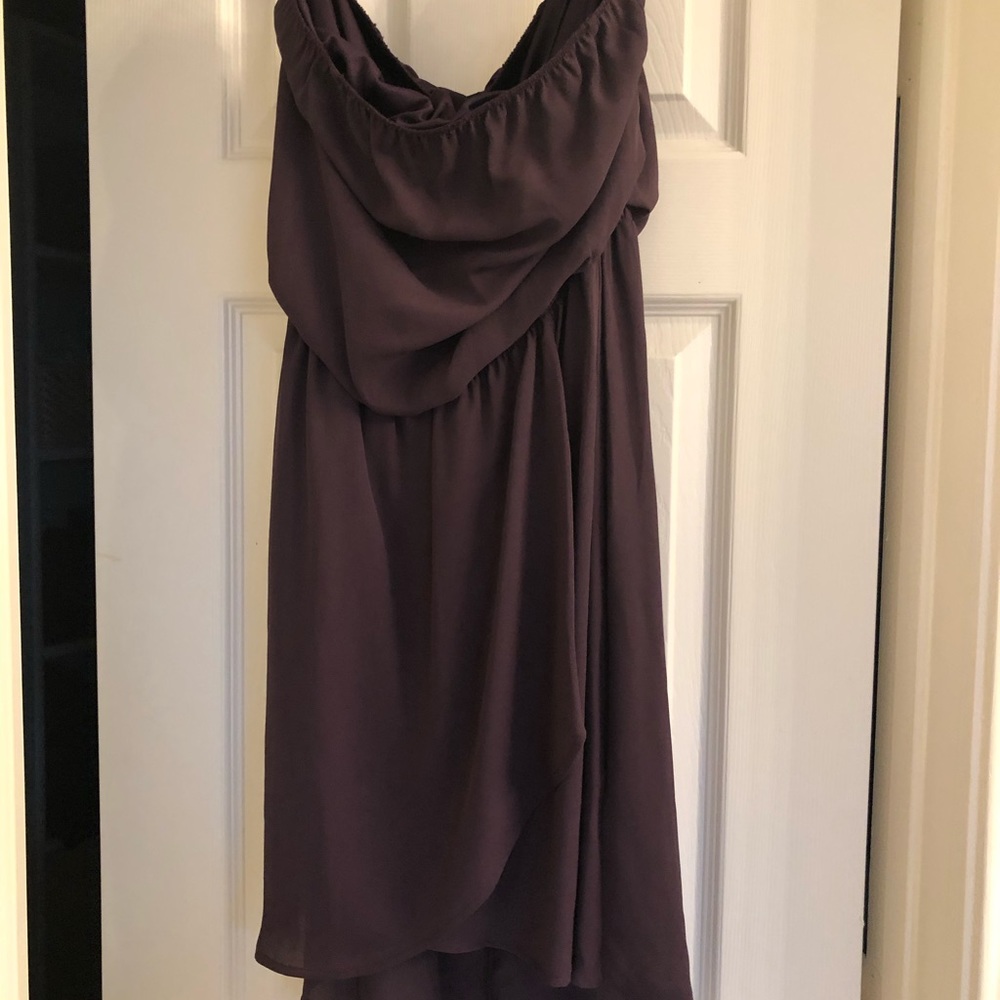 High low midi purple express dress